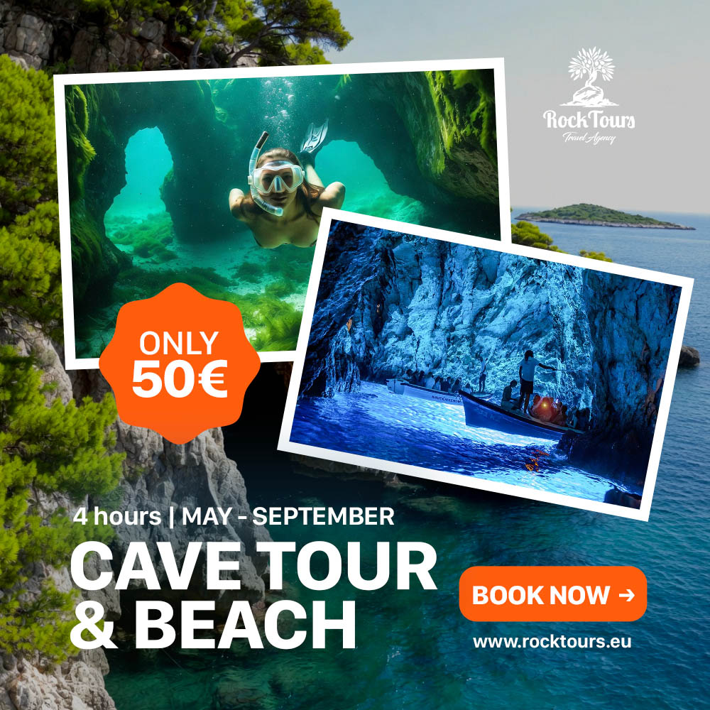 Boat Tour from Dubrovnik: BLUE CAVE, THREE BIG CAVES & SUNJ Beach